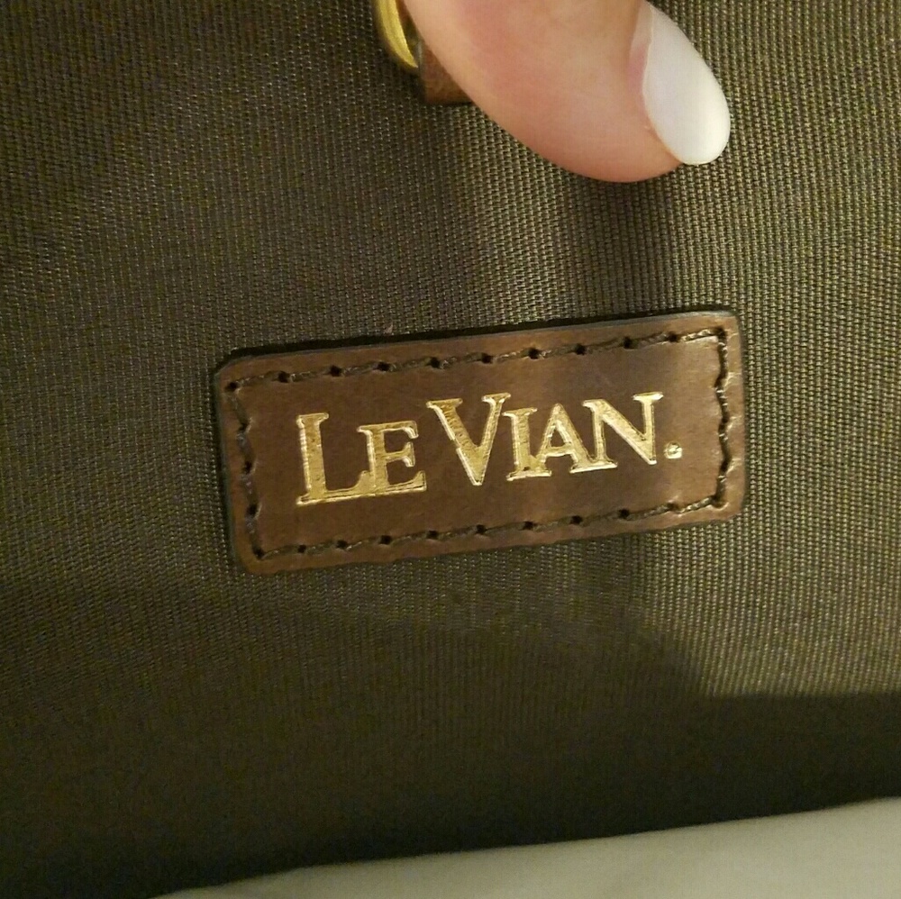 LeVian Repeating Logo Chocolate Brown Tote Large - Picture 4 of 7